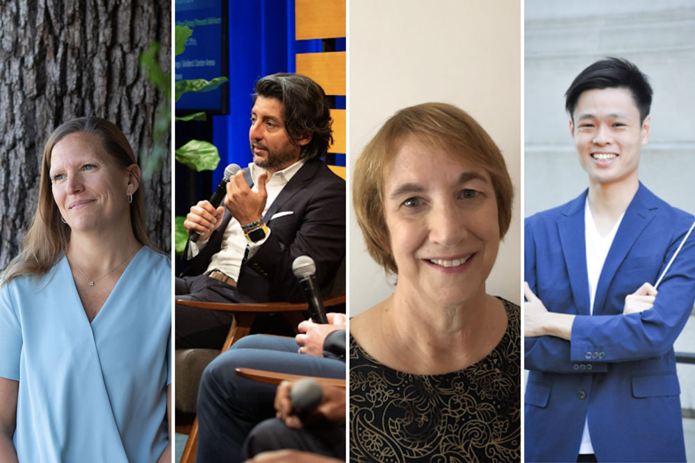 From left: Andrea Massey-Farrell ’98, Akmal Ali ’03, Margaret Linnane ’76 ’96MBA, and Ryo Hasegawa ’19 are this year's alumni award recipients. Read more about our winners.