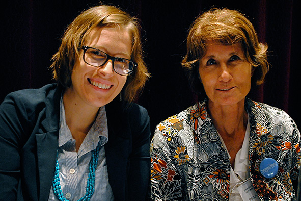 The English major and women's studies minor (pictured here at Rollins with author and feminist Shelia Tobias) is a PhD student in American Studies, minoring in Global Gender Studies, and working as a teaching assistant in the Department of Transnational Studies at the University at Buffalo, SUNY.
