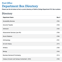 Campus Box Directory
