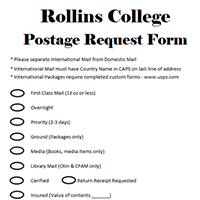 Postage Request Form