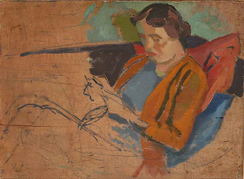 Study of Vanessa Bell Reading (Unfinished)