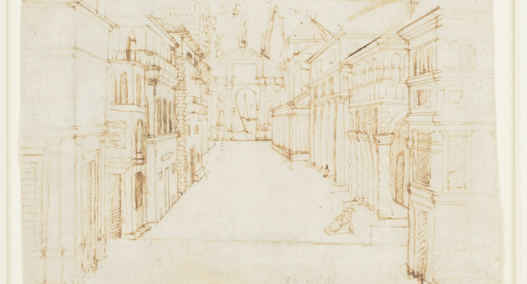 Study for a Stage Design: Street Lined with Palatial Buildings