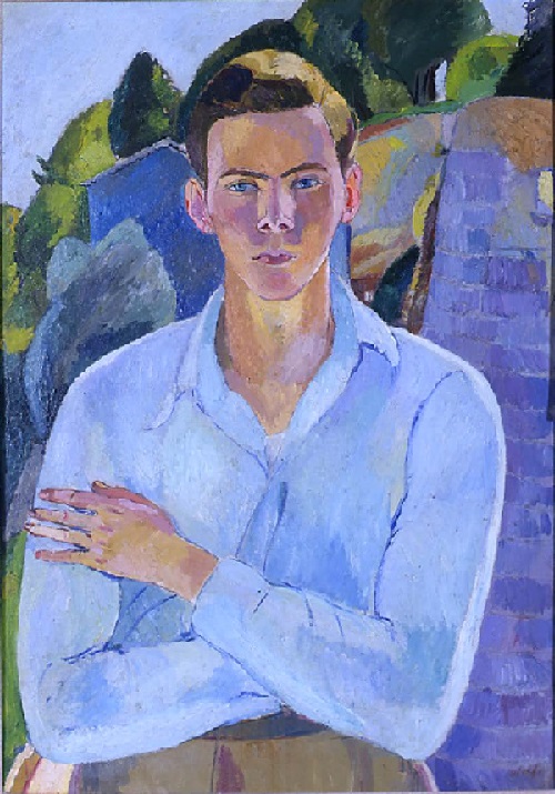 Young Man in Blue Shirt