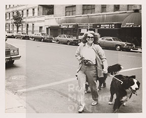 Unidentified Woman Walking Dogs