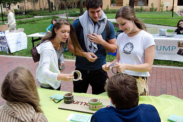 Students of student organization EcoRollins and the campus Sustainability Program are involved in a multitude of initiatives and educational events on campus.